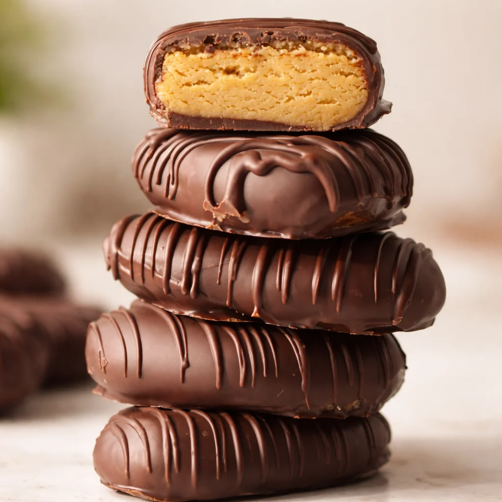 Homemade Reese's Peanut Butter Eggs with creamy filling and chocolate coating
