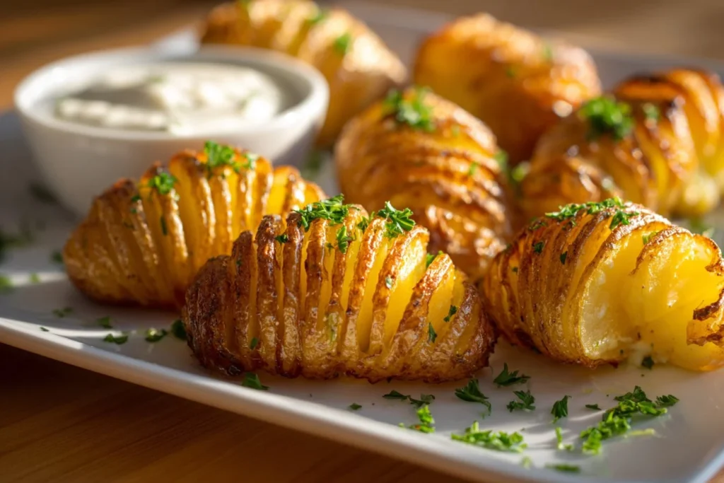 Crispy and flavorful Hasselback Potatoes, a perfect side dish.