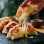 Delicious Korean Cheese Pancake served on a plate with fresh ingredients