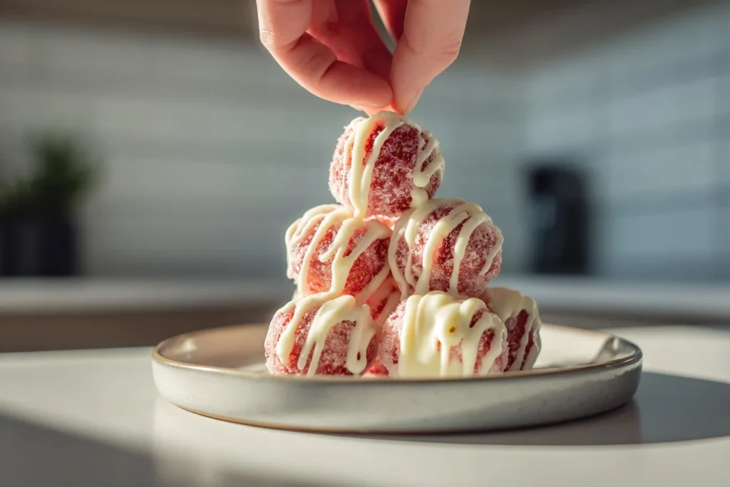 Strawberry High Protein Yogurt Bites for a healthy snack