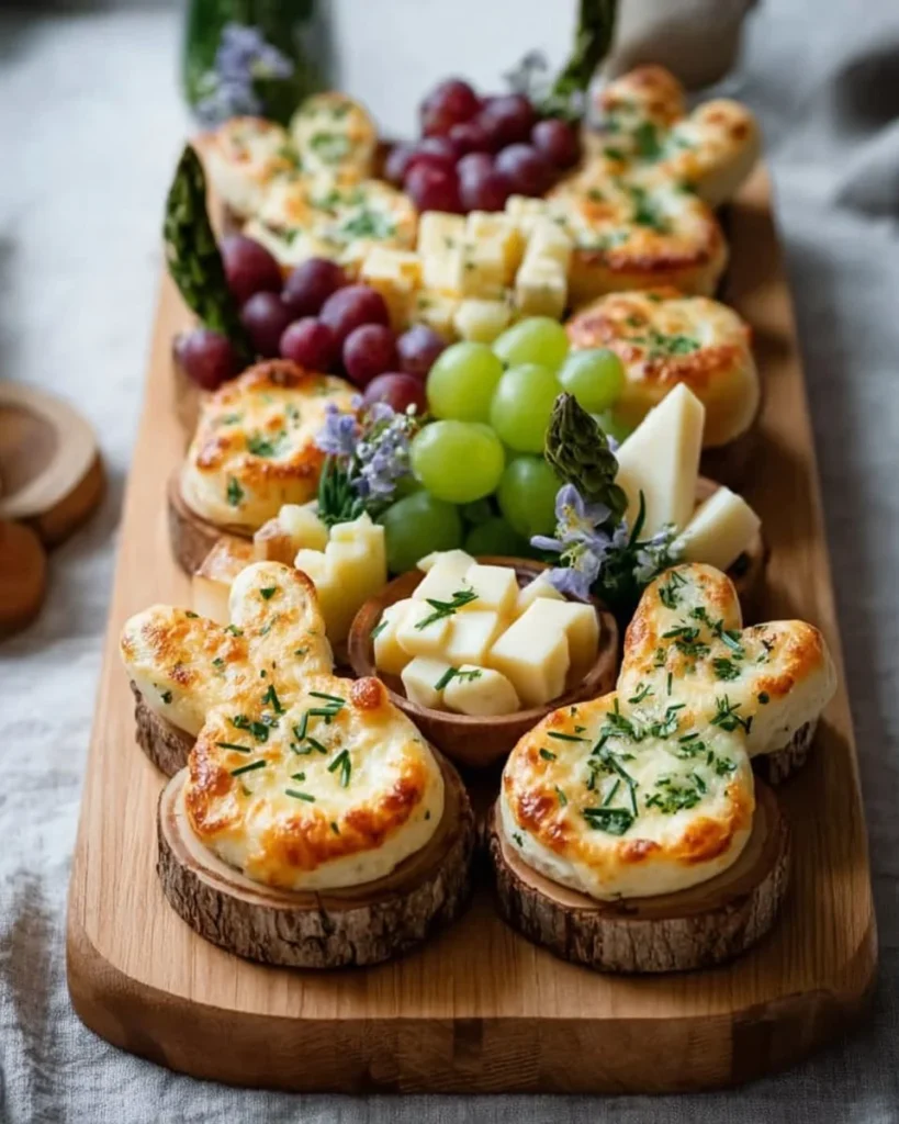 A display of colorful Easter party finger foods ready to be served
