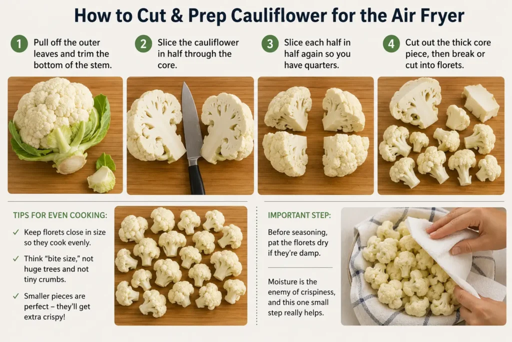 How to Cut & Prep Cauliflower for the Air Fryer