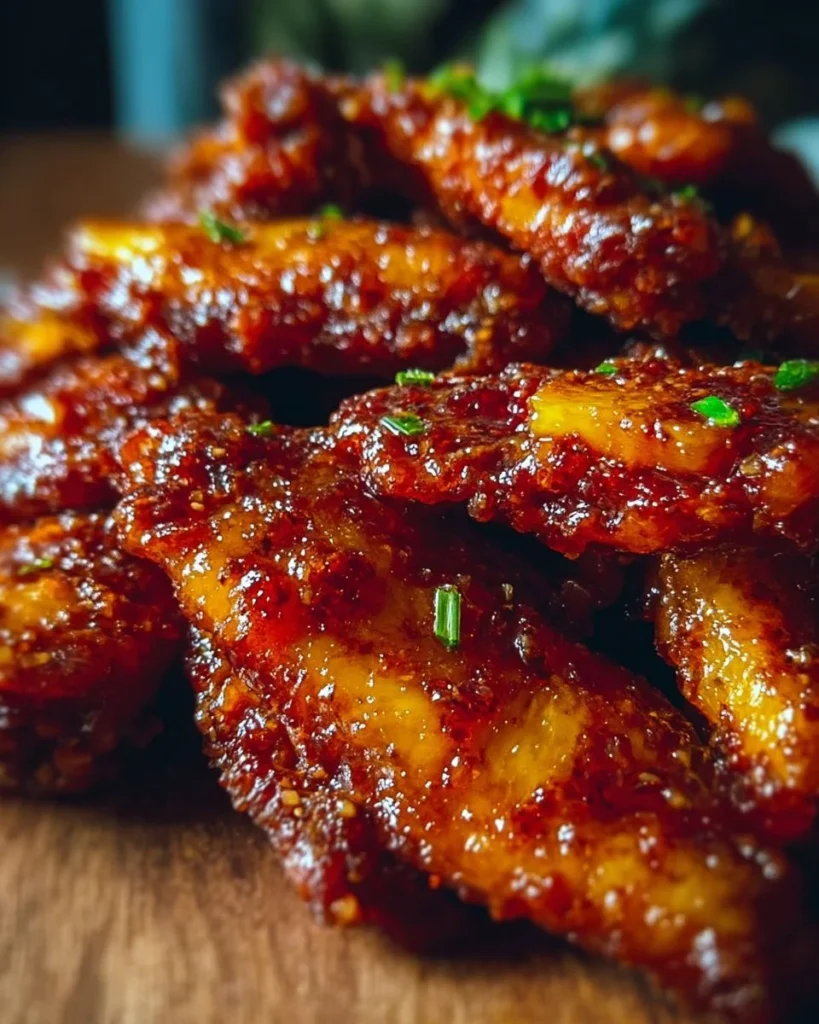 Delicious brown sugar pineapple wings served on a platter