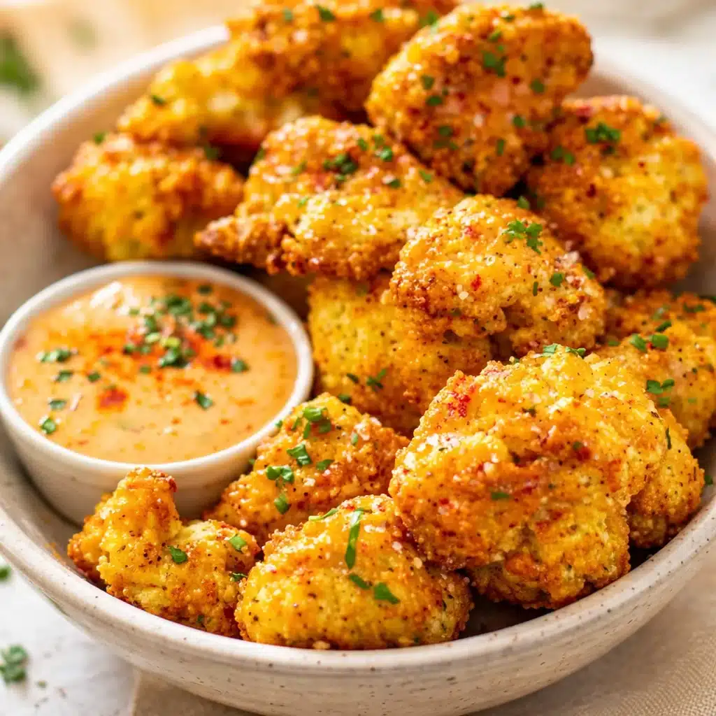 Easy Air Fryer Bang Bang Cauliflower Recipe with crispy texture and spicy sauce.