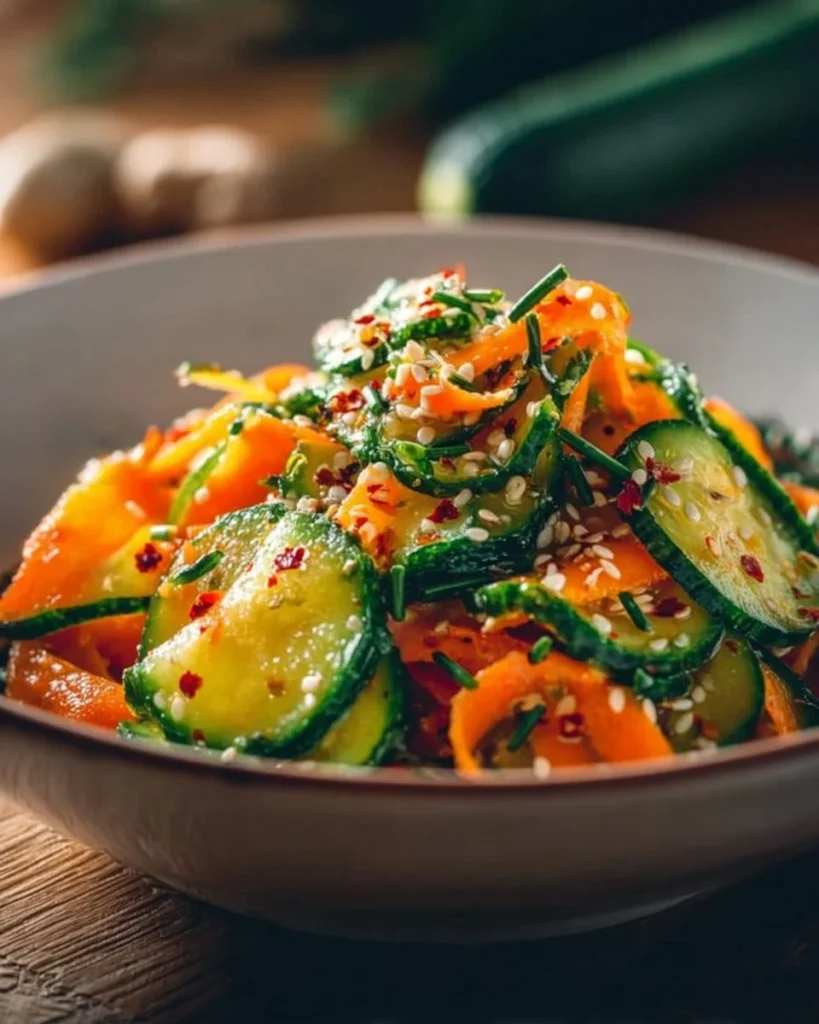 Fresh Cucumber Carrot Salad with vibrant vegetables and dressing