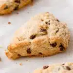 Delicious chocolate chip sourdough scones, crispy on the outside and tender inside.