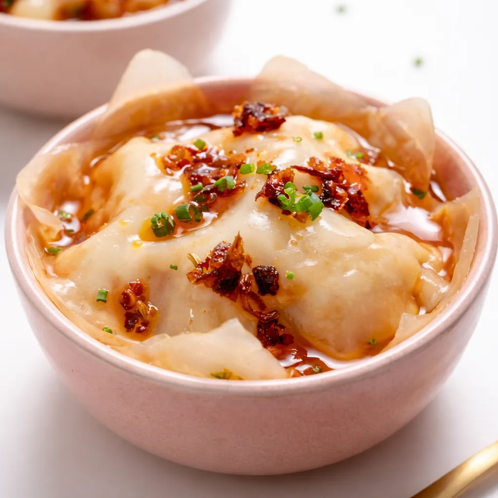 Viral Soup Dumpling Lasagna layered with pork and wonton wrappers.