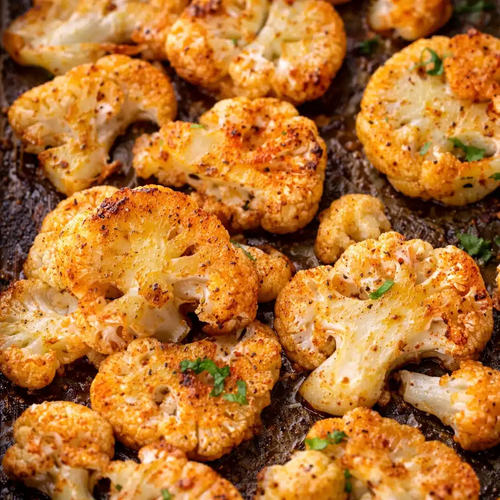 Easy Roasted Cauliflower Recipe with crispy, golden florets seasoned perfectly.