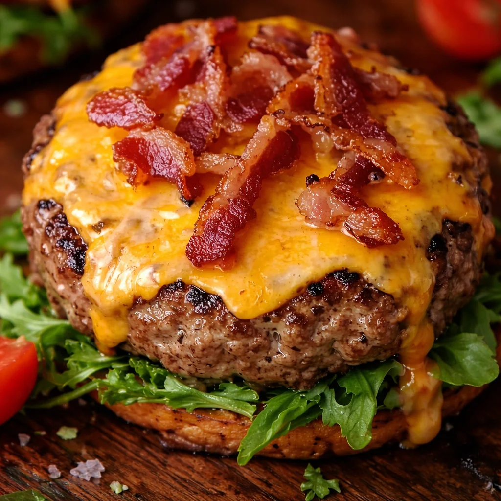 Delicious Crack Burgers made with beef, bacon, cheddar, and ranch seasoning.
