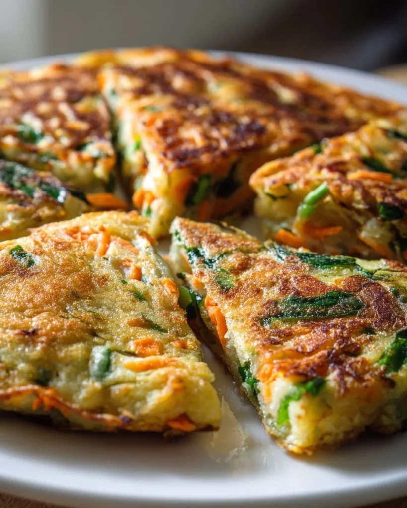 Delicious easy Korean spring onion pancake served with dipping sauce
