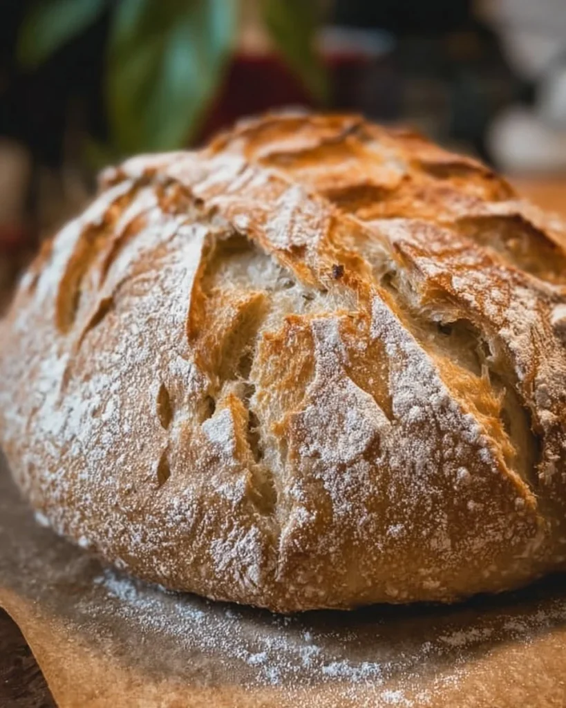High starter sourdough bread loaf fresh out of the oven