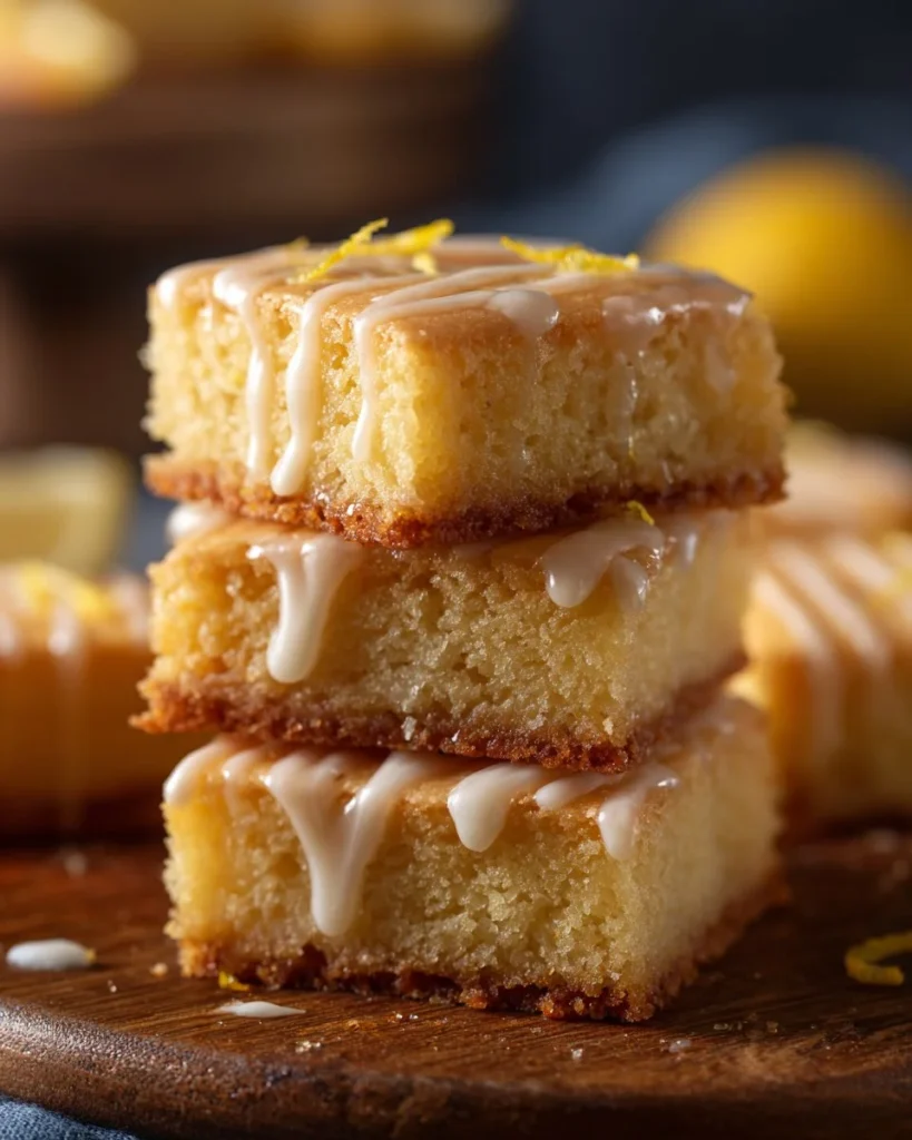 Deliciously bright and zesty lemon brownies fresh out of the oven