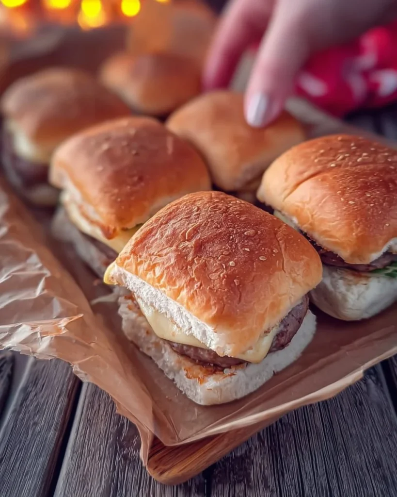 Mini sandwich sliders on a platter for a party