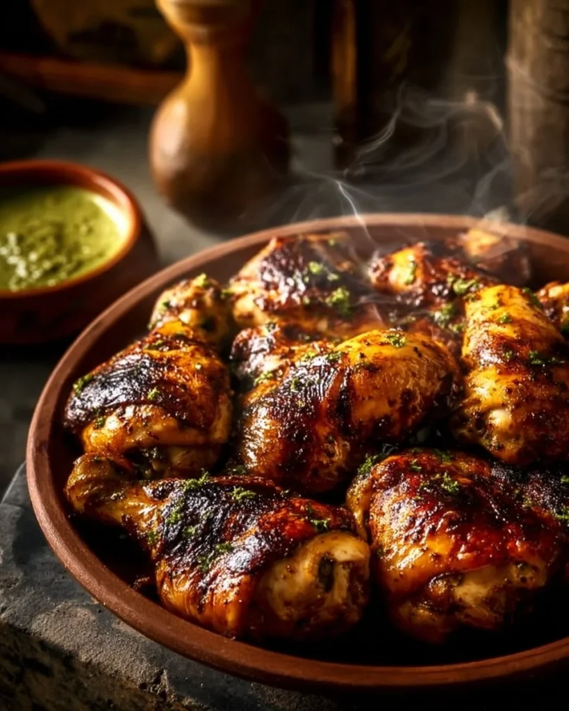 Juicy and flavorful Peruvian chicken served with traditional sides.