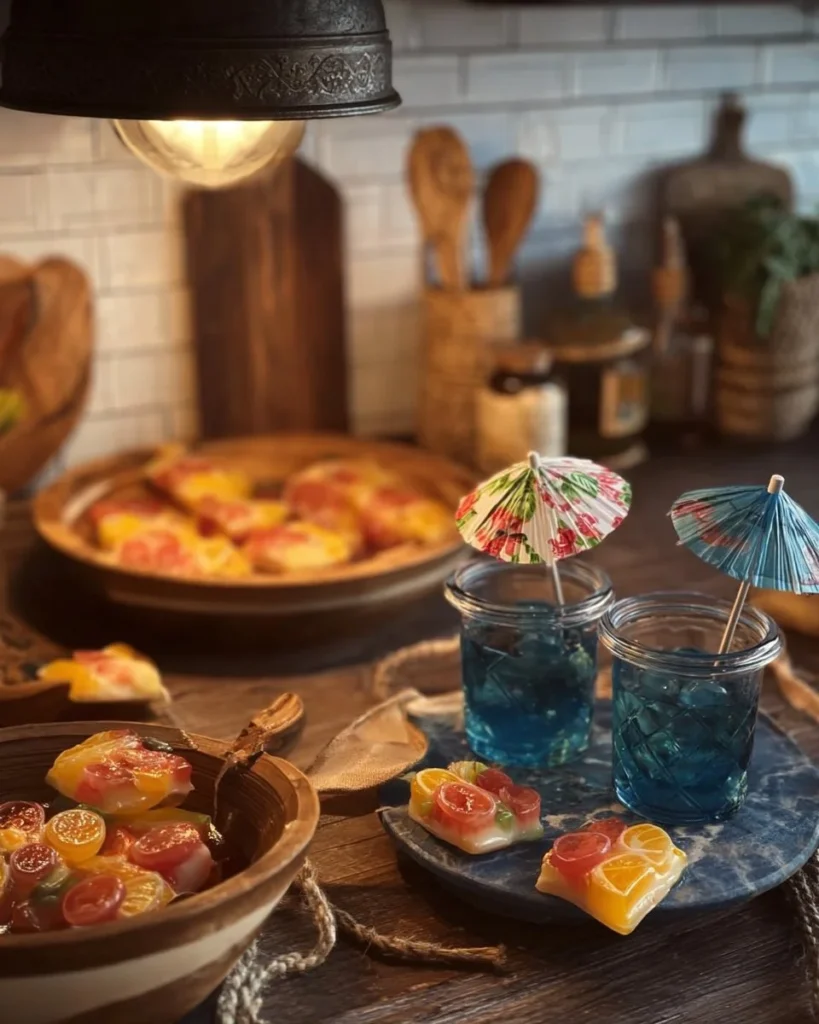 Colorful summer snacking platters with fruits and healthy treats