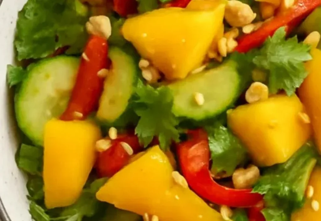 Thai Mango Salad with fresh ingredients and vibrant colors