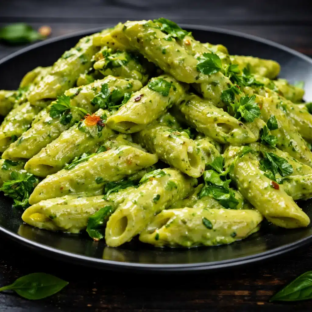 Creamy spinach pasta dish with garlic and Parmesan cheese served on a plate.
