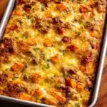 Protein-Packed Sweet Potato Egg Casserole with veggies and spices