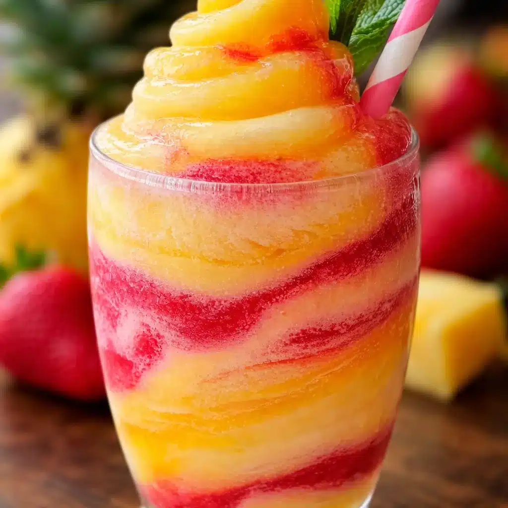 Refreshing Pineapple Strawberry Slushies perfect for summer drinks