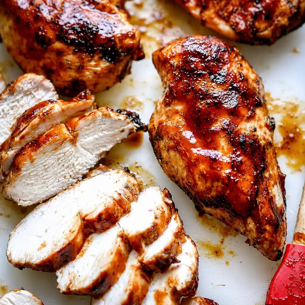 Juicy BBQ chicken served with a sticky glaze and garnished, ideal summer recipe