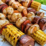 Delicious Grilled Seafood Skewers for summer cookouts and gatherings.