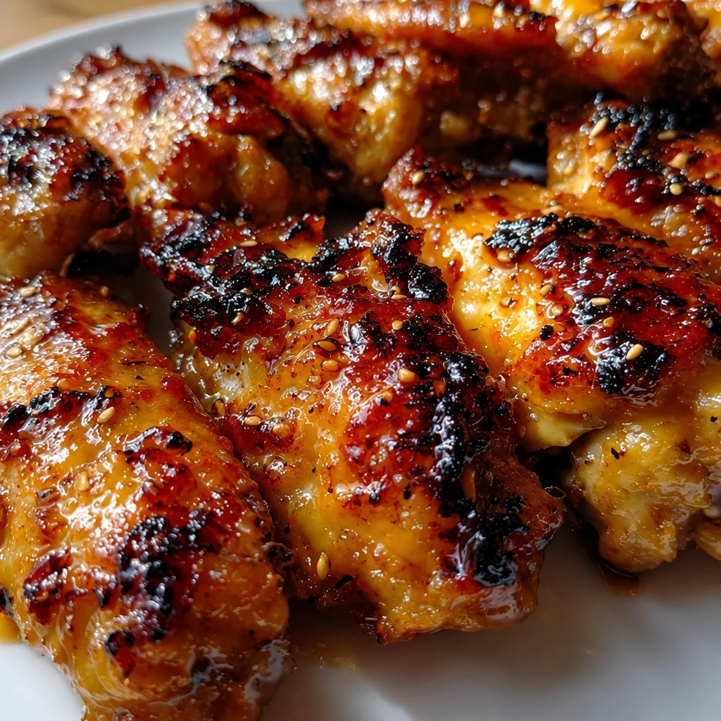 Delicious Sticky Pineapple Chicken served with fresh pineapple and peppers.