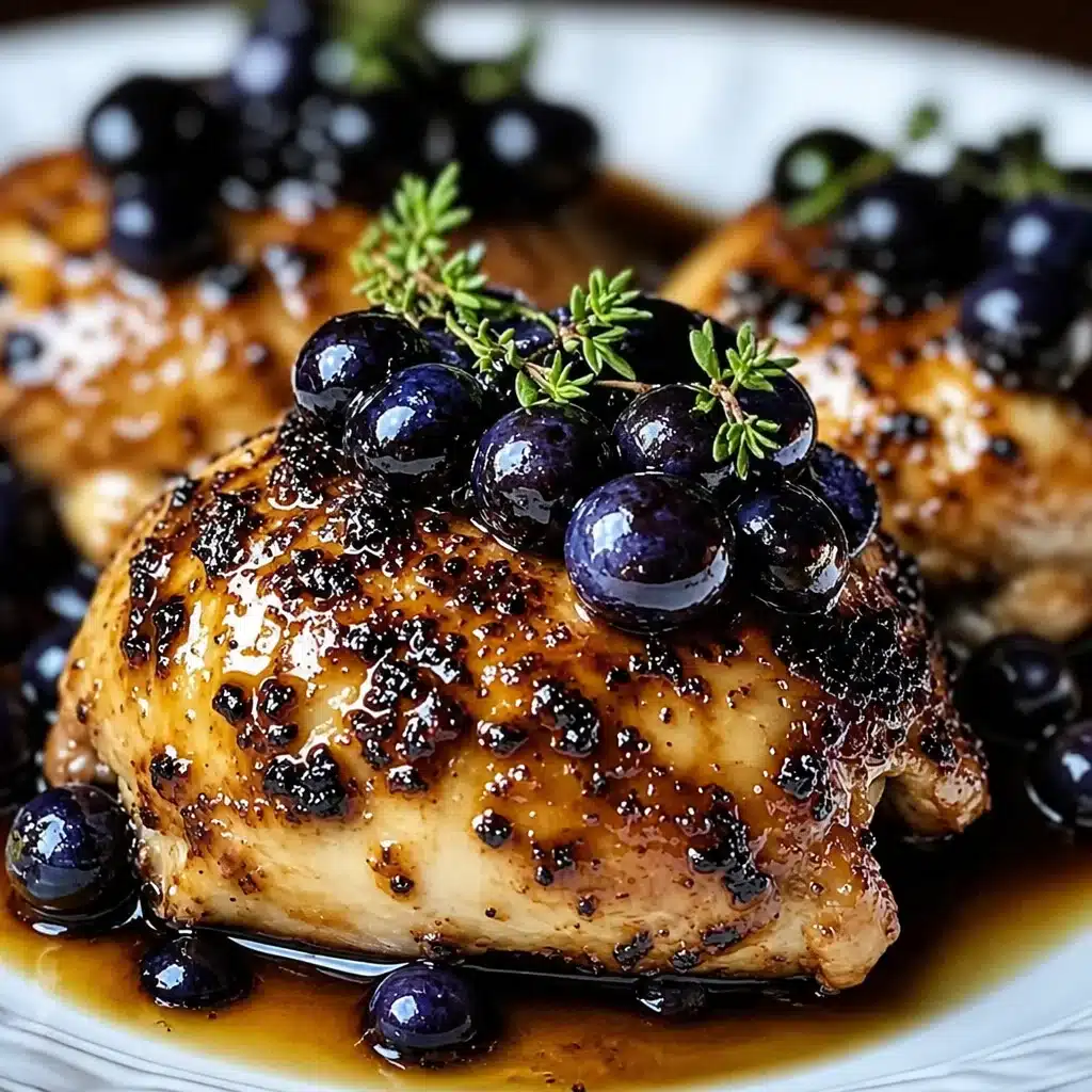 Delicious Best-Ever Blueberry Thyme Chicken dish with juicy chicken and sweet blueberries