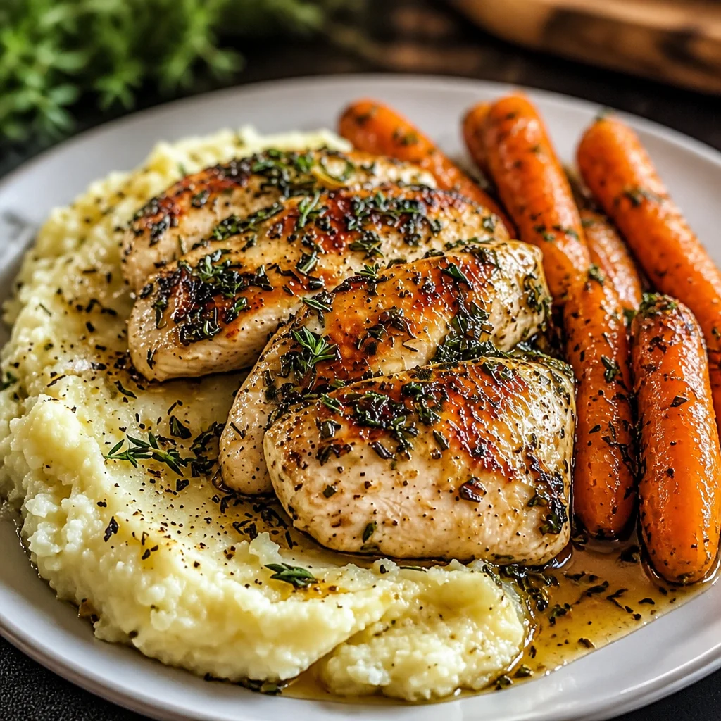 Irresistible Garlic Herb Chicken served with creamy mashed potatoes, the ultimate comfort food.
