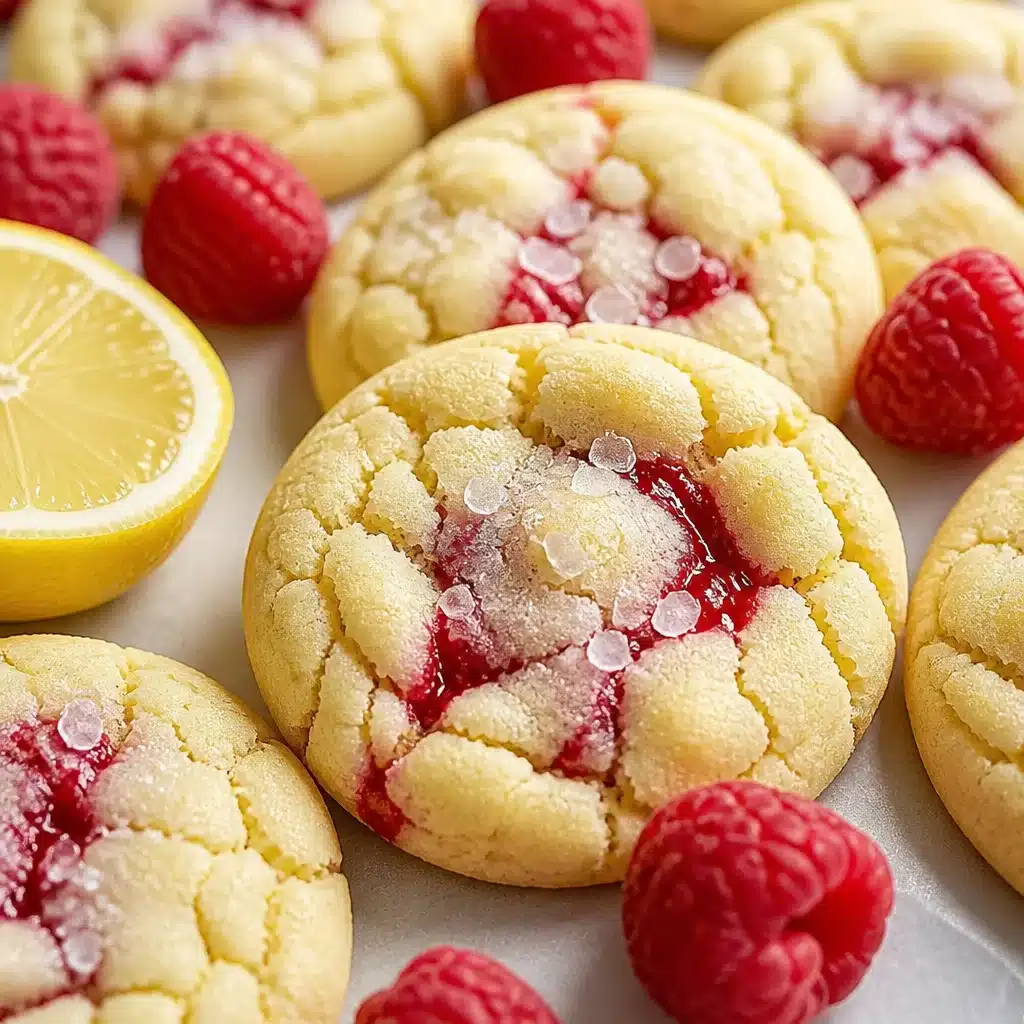 Delicious homemade lemon raspberry cookies topped with a sweet glaze.
