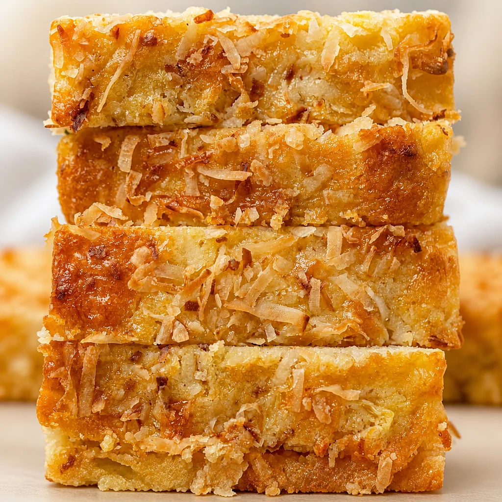 Slice of moist Coconut Quick Bread with tropical coconut toppings