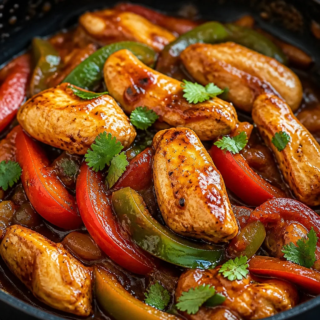 Quick Pepper Chicken Stir Fry with fresh vegetables and tender chicken cubes.