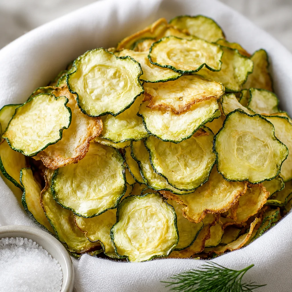 Healthy Salt And Vinegar Zucchini Chips, crispy and tangy snack alternative.