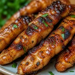 Homemade Bacon Brown Sugar Chicken Tenders cooked to perfection with a crispy coating.