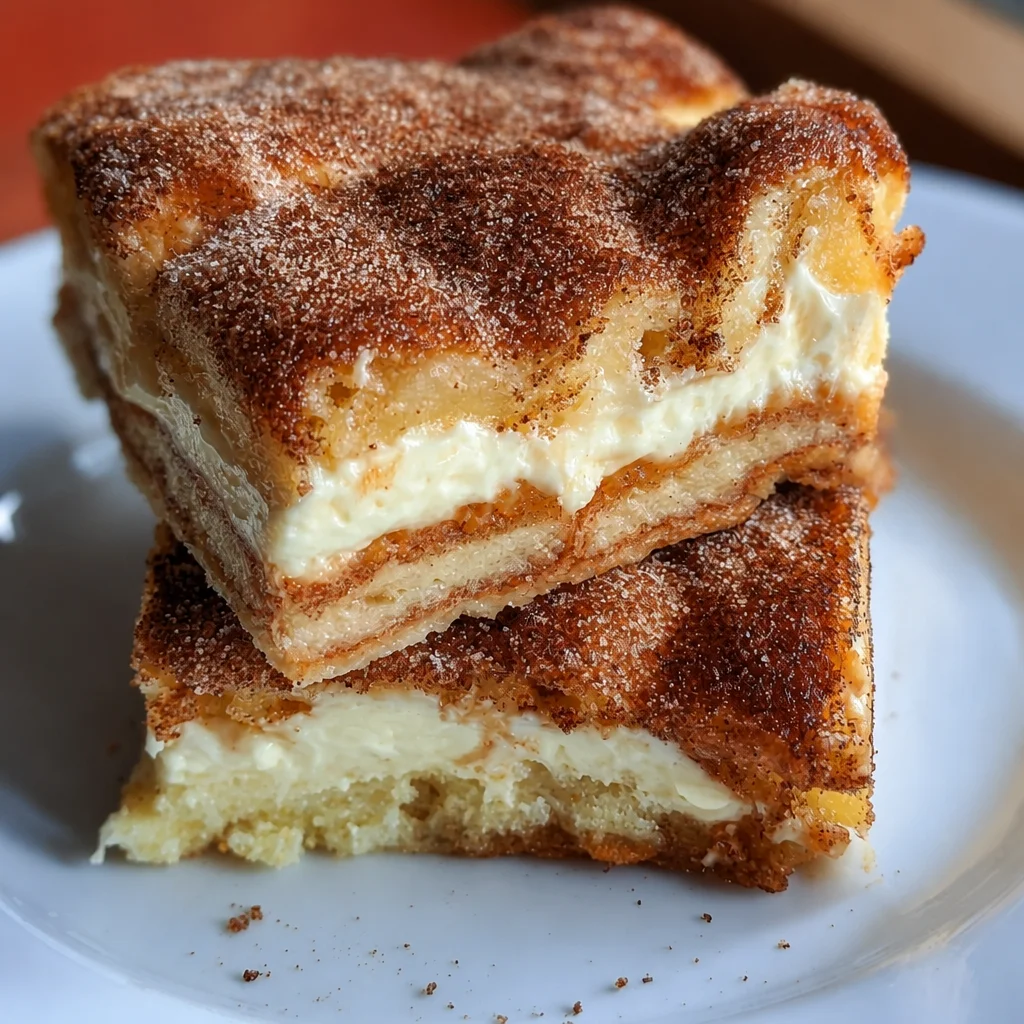 Delicious Mexican Churro Cheesecake Bars with cream cheese filling and cinnamon sugar.