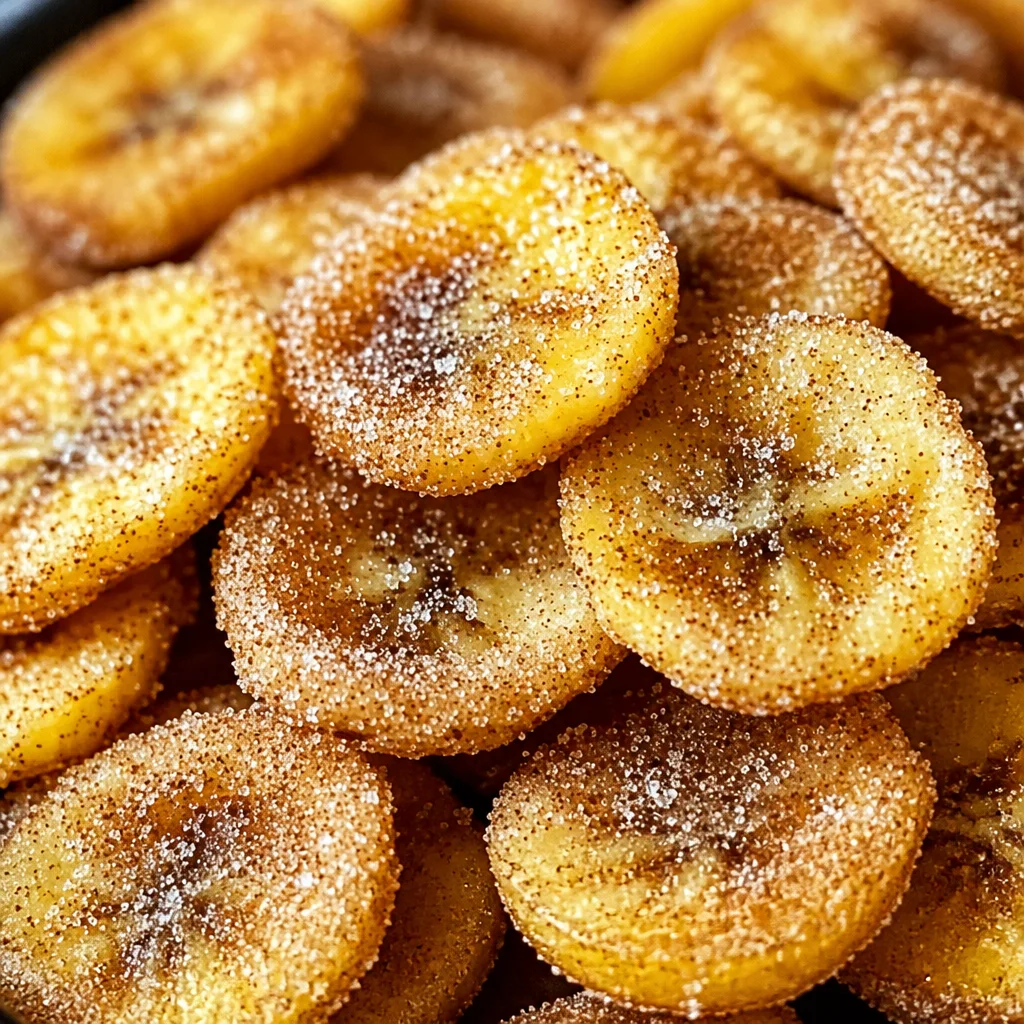 Cinnamon-Sugar Air Fryer Banana Chips - Crispy, healthy snack made with air-fried bananas.