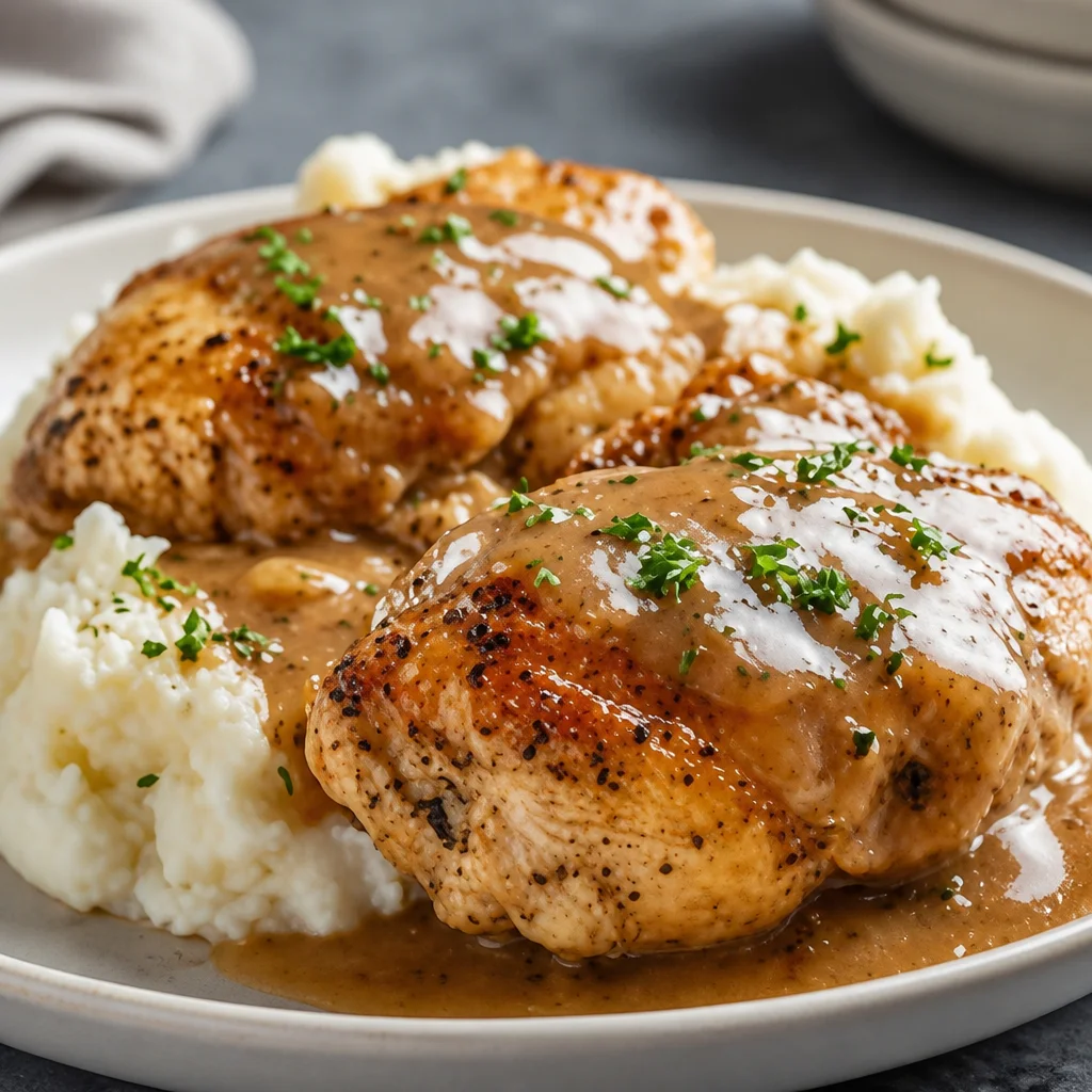 Delicious and tender Crockpot Chicken Thighs cooked in a flavorful sauce.