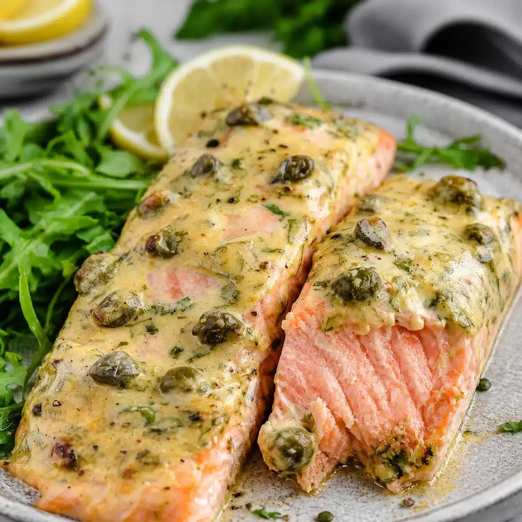 Delicious and easy Baked Dijon Salmon with a crispy panko crust and flavorful Dijon sauce.