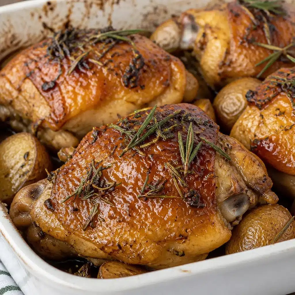 Delicious Rosemary Chicken Thighs seasoned with lemon and garlic, perfect for a quick dinner.