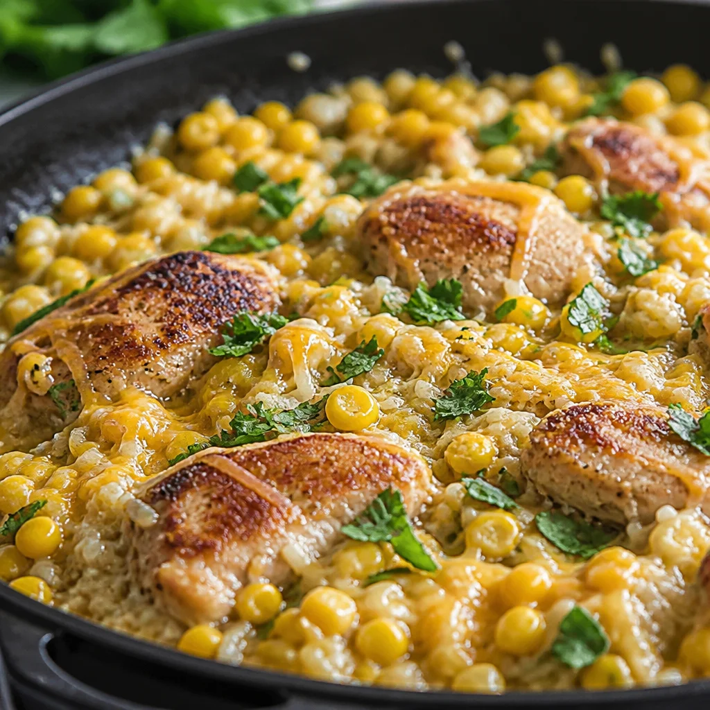Salsa Verde Chicken Rice Skillet - a flavorful, easy one-pan meal with chicken and rice.