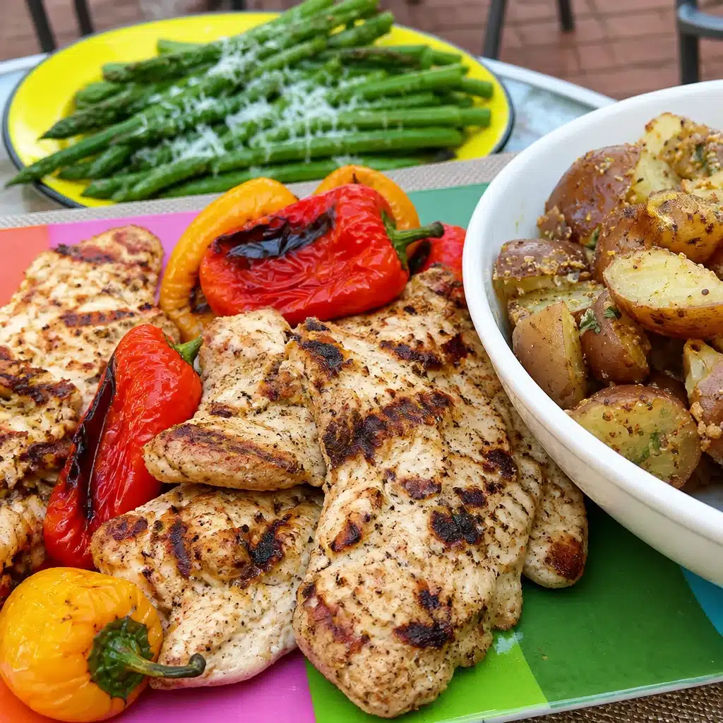 Assorted delicious chicken dinner recipes including grilled and roasted options.