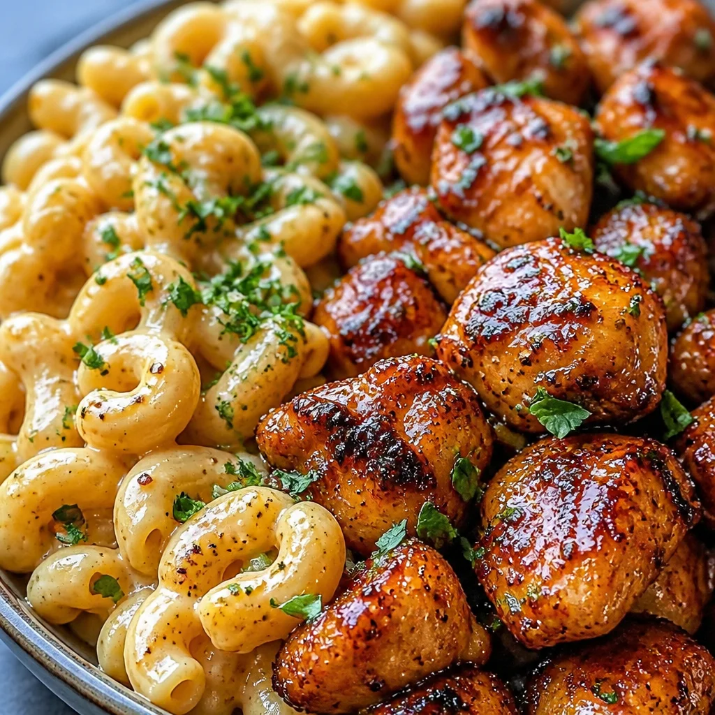 Delicious Honey Garlic Butter Chicken with garlic and honey glaze on a plate.