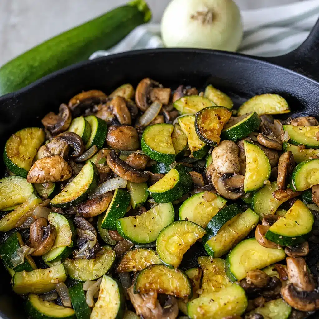 Delicious sautéed zucchini and mushrooms cooked with garlic and butter.