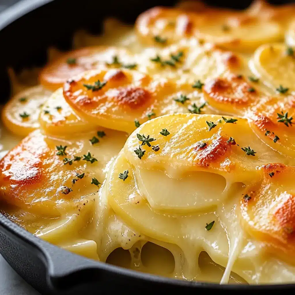 Creamy scalloped potatoes baked with layers of sliced potatoes and rich sauce