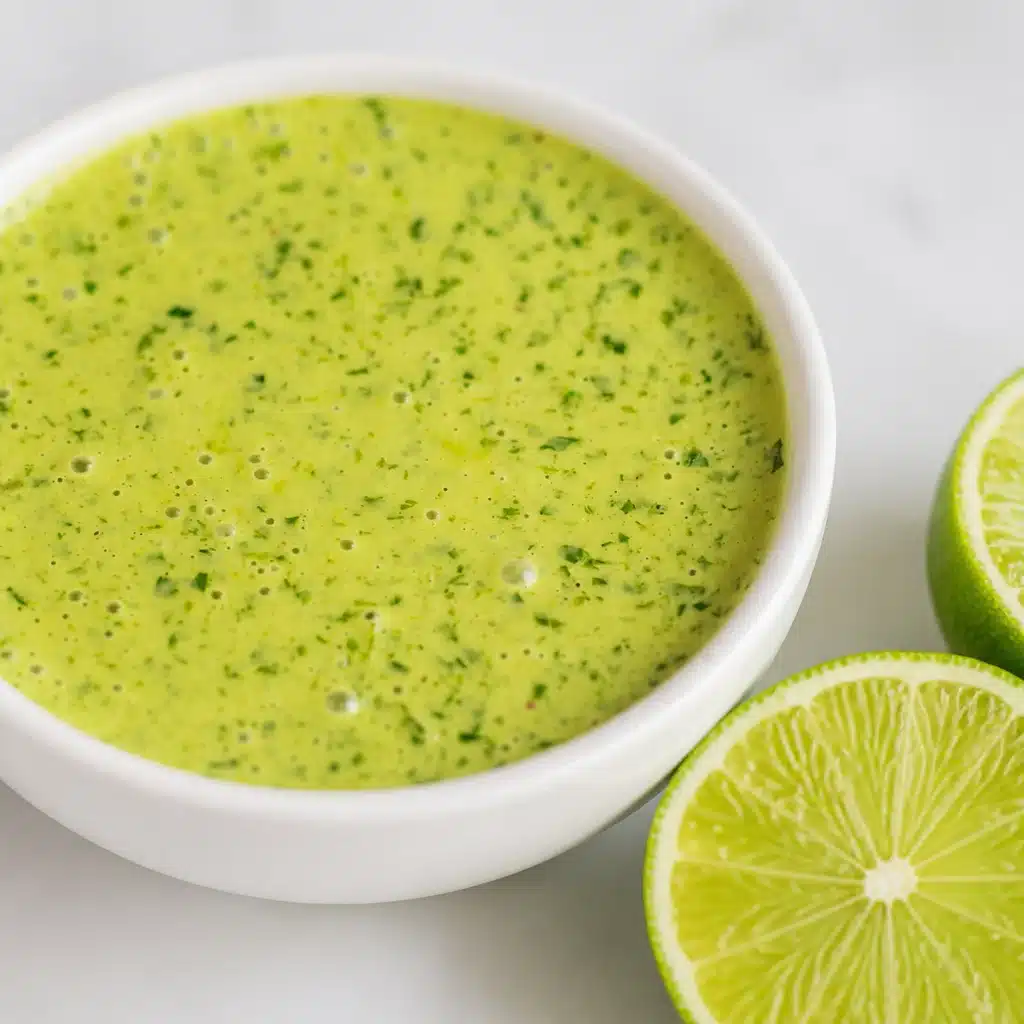 A vibrant bowl of homemade Cilantro Lime Sauce perfect for drizzling on tacos and salads.