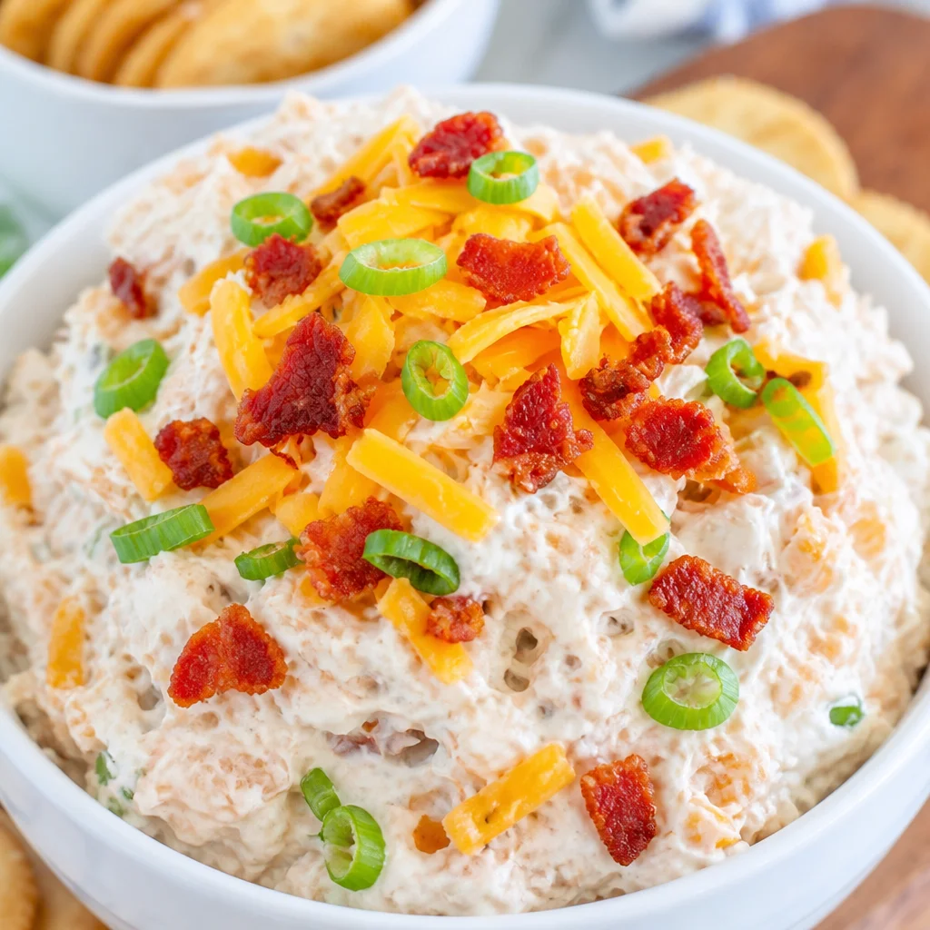 Delicious Crack Dip with cream cheese, bacon, cheese, and ranch dressing for a perfect party appetizer.
