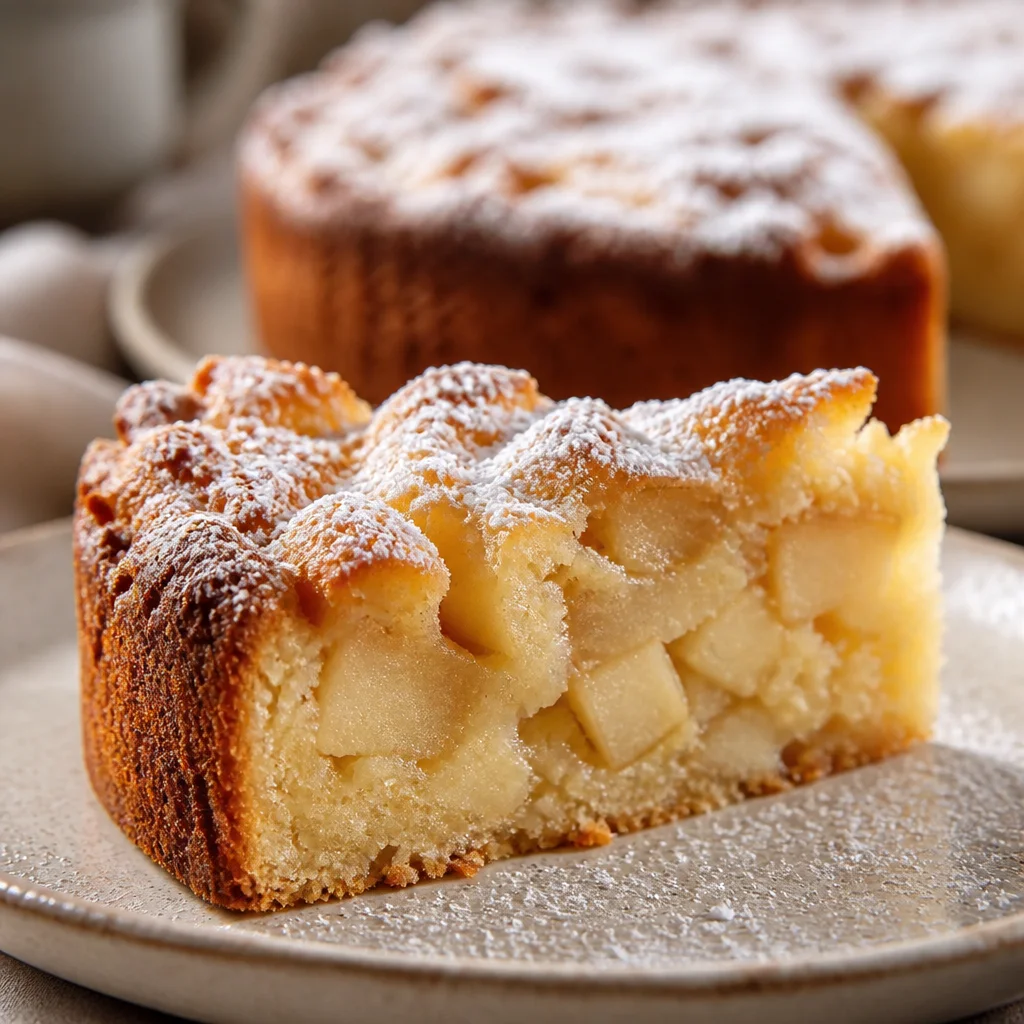 Delicious French Apple Cake made with fresh apples and a buttery batter.
