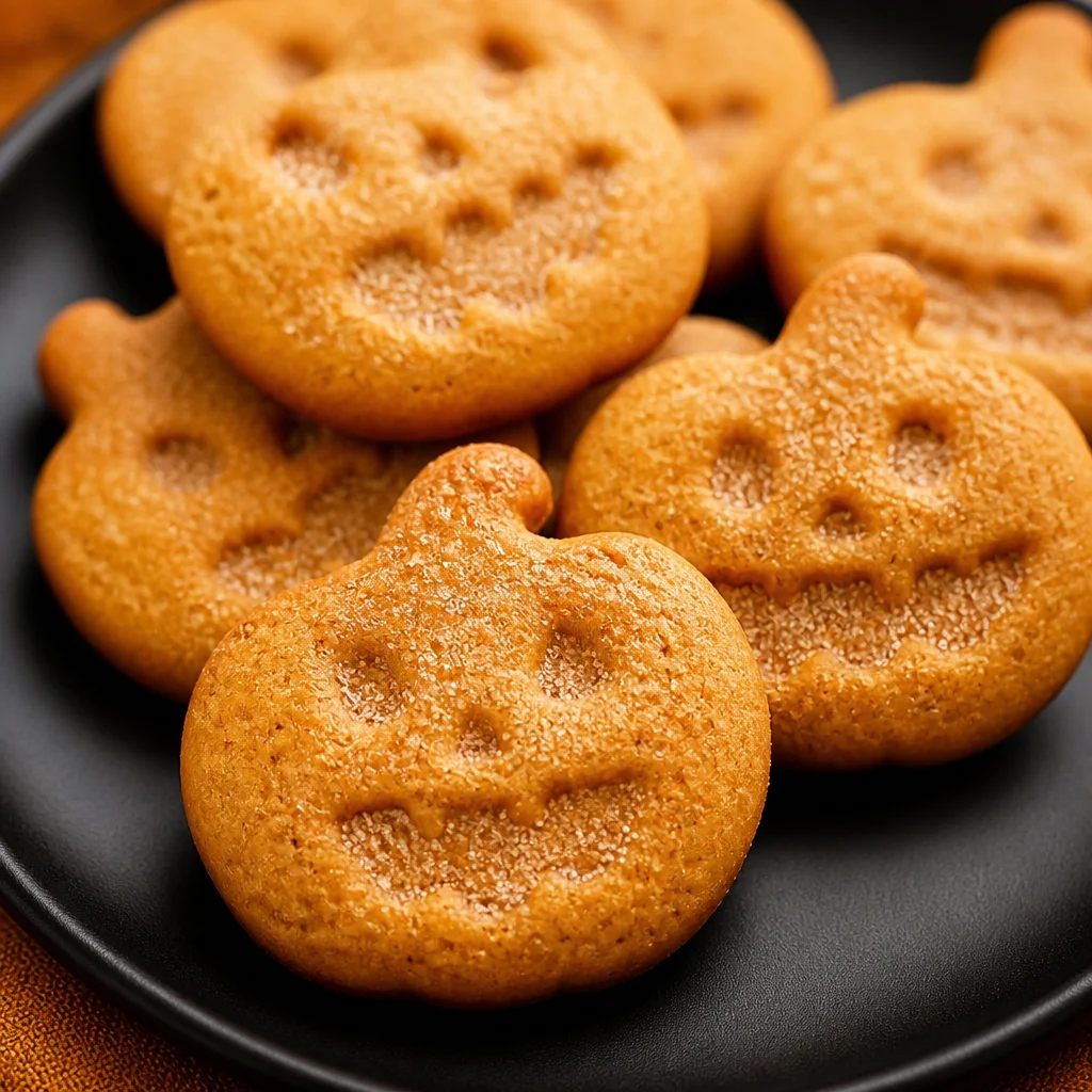 Delicious pumpkin spice cookies with creamy frosting decorated for fall