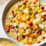 Delicious bowl of creamy Corn Chowder with fresh corn and potatoes