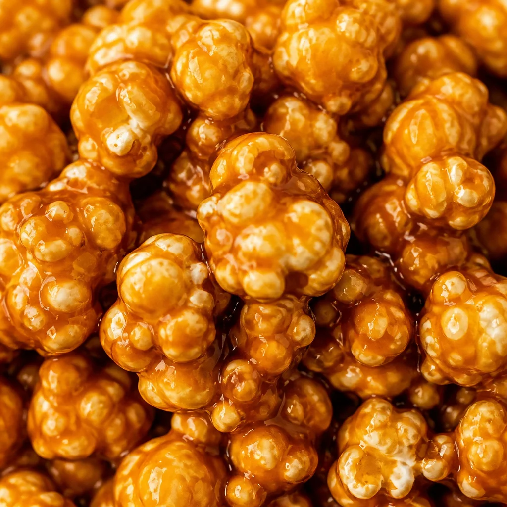 Bowl of homemade Amish Caramel Corn with sweet and salty popcorn and nuts.