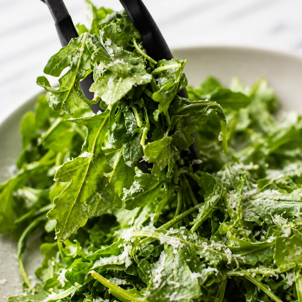 Fresh Arugula Salad with Parmesan and Lemon Dressing